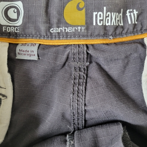 Carhartt Force Cargo Pants Men Size 30 30X30 Gray Relaxed Fit Pockets Cotton - Picture 10 of 16